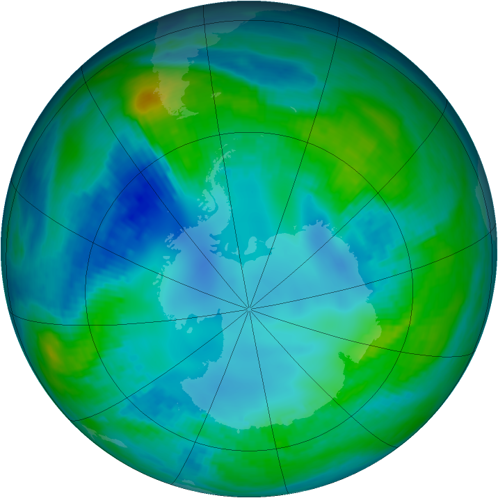 Antarctic ozone map for 03 May 1984